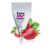 Съедобное согревающее массажное масло Love Me Tender Strawberry с ароматом клубники - 10 мл. - Love to Love - купить с доставкой в Брянске