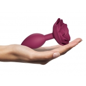 Сливовая анальная пробка с ограничителем-розой Open Rose Size M Butt Plug - Love to Love в Брянске Сливовая анальная пробка с ограничителем-розой Open Rose Size M Butt Plug - Love to Love