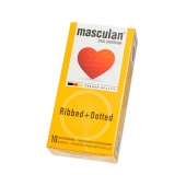 Презервативы с колечками и пупырышками Masculan Ribbed+Dotted - 10 шт. - Masculan - купить с доставкой в Брянске