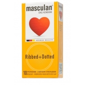 Презервативы с колечками и пупырышками Masculan Ribbed+Dotted - 10 шт. - Masculan - купить с доставкой в Брянске