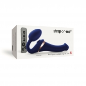 Синий безремневой страпон Multi Orgasm Size S с клиторальной стимуляцией - Strap-on-me - купить с доставкой в Брянске