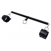 Черная распорка для ног с кожаными манжетами - Pecado - купить с доставкой в Брянске