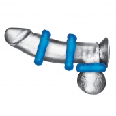 Комплект из трех голубых эрекционных колец 3-Pack Ribbed Rider Cock Ring Set - BlueLine - в Брянске купить с доставкой