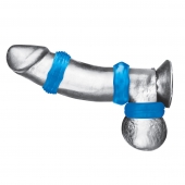 Комплект из трех голубых колец для эрекции 3-Pack Nuts   Bolts Stretch Cock Ring Set - BlueLine - в Брянске купить с доставкой