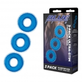 Комплект из трех голубых колец для эрекции 3-Pack Ultra-Stim Stretch Cock Rings - BlueLine - в Брянске купить с доставкой