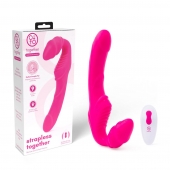 Розовый безремневой страпон на радиоуправлении Strapless Together - 22 см. - Together Toy - купить с доставкой в Брянске