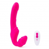 Розовый безремневой страпон на радиоуправлении Strapless Together - 22 см. - Together Toy - купить с доставкой в Брянске
