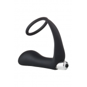 Черное эрекционное кольцо с вибропробкой Vibrating Anal Plug With Cockring - Dream Toys - в Брянске купить с доставкой