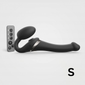 Черный безремневой страпон Multi Orgasm Size S с клиторальной стимуляцией - Strap-on-me - купить с доставкой в Брянске