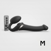 Черный безремневой страпон Multi Orgasm Size M с клиторальной стимуляцией - Strap-on-me - купить с доставкой в Брянске