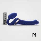 Синий безремневой страпон Multi Orgasm Size M с клиторальной стимуляцией - Strap-on-me - купить с доставкой в Брянске