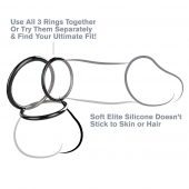 Набор из трех черных эрекционных колец Silicone 3-Ring Stamina Set - Pipedream - в Брянске купить с доставкой