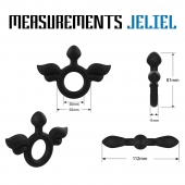 Черное эрекционное кольцо с крыльями Rooster Jeliel Angel - Velv or - в Брянске купить с доставкой