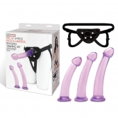 Тренировочный набор с тремя насадками Pegging Training Set - Lux Fetish - купить с доставкой в Брянске