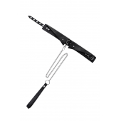 Черный кожаный ошейник-воротник с поводком - Pecado - купить с доставкой в Брянске