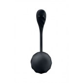 Черное виброяйцо Ribbed Petal с пультом ДУ - Satisfyer