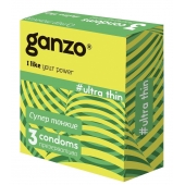 Ультратонкие презервативы Ganzo Ultra thin - 3 шт. - Ganzo - купить с доставкой в Брянске