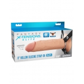 Полый страпон на ремнях 8’’ Hollow Silicone Strap-on - Pipedream - купить с доставкой в Брянске