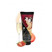 Массажный крем для тела с ароматом клубники и шампанского Sparkling Strawberry Wine - 200 мл. - Shunga - купить с доставкой в Брянске