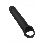 Черная насадка-удлинитель с вибрацией Vibrating Extender With Remote - Dream Toys - в Брянске купить с доставкой