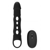Черная насадка-удлинитель Vibrating Extender With Remote с вибрацией - Dream Toys - в Брянске купить с доставкой