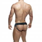 Телесный фаллопротез на черных эластичных ремнях 7 Inch Hollow Strap On - 17 см. - Blush Novelties - купить с доставкой в Брянске