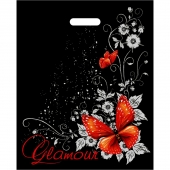 Черный пакет Glamour с вырубной ручкой (38х47 см) - Сима-Ленд - купить с доставкой в Брянске