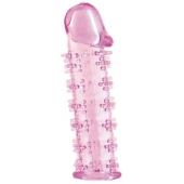 Розовая насадка на пенис с шипами - 12,5 см. - A-toys - в Брянске купить с доставкой