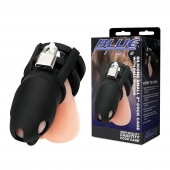 Черная клетка для пениса Silicone Small 2 in Cock Cage With Ball Divider - BlueLine - купить с доставкой в Брянске
