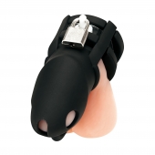 Черная клетка для пениса Silicone Small 2 in Cock Cage With Ball Divider - BlueLine - купить с доставкой в Брянске