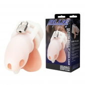 Белая клетка для пениса Silicone Small 2 in Cock Cage With Ball Divider - BlueLine - купить с доставкой в Брянске