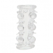 Прозрачная насадка на пенис с шипами и бугорками JELLY JOY LUST CLUSTER CLEAR - Dream Toys - в Брянске купить с доставкой
