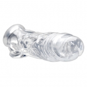 Прозрачная насадка для увеличения члена Realistic Clear Penis Enhancer and Ball Stretcher - 20,3 см. - XR Brands - в Брянске купить с доставкой
