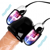 Черная стимулирующая насадка для головки полового члена Multi Speed Vibrating Penis Head Teaser - XR Brands - в Брянске купить с доставкой