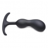 Черный массажер простаты с утяжелителями Premium Silicone Weighted Prostate Plug Medium - 16,3 см. - XR Brands - в Брянске купить с доставкой