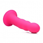 Розовый гибкий фаллоимитатор Squeeze-It Wavy Dildo - 18,3 см. - XR Brands