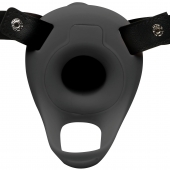 Черный полый страпон с вибрацией 2’’ Erection 28X Smooth Vibrating Silicone Penis Sheath - XR Brands - купить с доставкой в Брянске