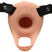 Телесный полый страпон 2  Erection 28X Smooth Vibrating Silicone Penis Sheath - 16 см. - XR Brands - купить с доставкой в Брянске