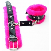 Оковы на ноги с розовым мехом BDSM Light - БДСМ Арсенал - купить с доставкой в Брянске