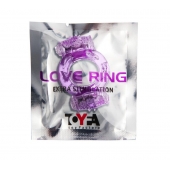 Фиолетовое виброкольцо с двумя вибропульками - Toyfa Basic - в Брянске купить с доставкой