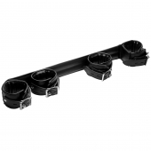 Черная распорка с манжетами для рук и ног Deluxe Rigid Spreader Bar - XR Brands - купить с доставкой в Брянске