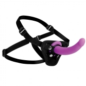 Лиловый поясной страпон Navigator Silicone G-Spot Dildo with Harness - 17,8 см. - XR Brands - купить с доставкой в Брянске
