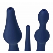 Набор из 3 универсальных насадок для анального душа Universal 3 Piece Silicone Enema Attachment Set - XR Brands - купить с доставкой в Брянске