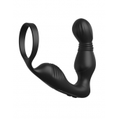 Черный вибростимулятор простаты с эрекционным кольцом Ass-Gasm Pro P-Spot Milker - Pipedream - в Брянске купить с доставкой