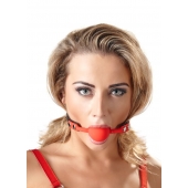 Силиконовый кляп-шар на чёрных ремешках Red Gag silicone - Orion - купить с доставкой в Брянске