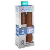 Коричневая насадка на член 2  Silicone X-tension - 20,3 см. - Pipedream - в Брянске купить с доставкой