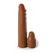 Коричневая насадка на член 2  Silicone X-tension - 20,3 см. - Pipedream - в Брянске купить с доставкой