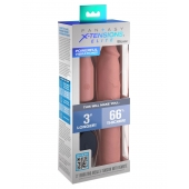 Телесная вибронасадка на член 3  Vibrating Mega X-tension with Remote - 22,9 см. - Pipedream - в Брянске купить с доставкой