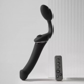 Черный безремневой вибрострапон Strap-On-Me Multi Orgasm Size XL - Strap-on-me - купить с доставкой в Брянске
