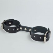 Черные кожаные наручники-фиксатор - Sitabella - купить с доставкой в Брянске